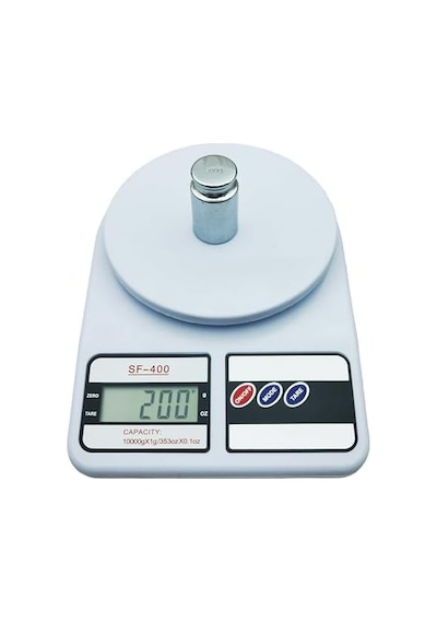 Dijital Mutfak Terazisi, 10kg Kapasite, Lcd Ekran, 130x185x35mm, Beyaz Açık Bej