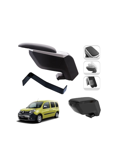 Mis Paket Renault Kangoo 2007-2020 Delmesiz Çelik Ayaklı Kolçak + Askılı Koku + Micro Fiber Bez + Torpido Süngeri