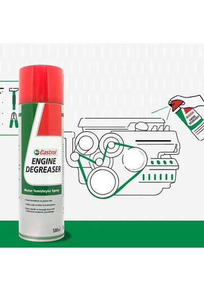 Castrol Engine Degreaser Motor Temizleyici Sprey 500 Ml Su İçermez Elektronik Aksam Uyumlu