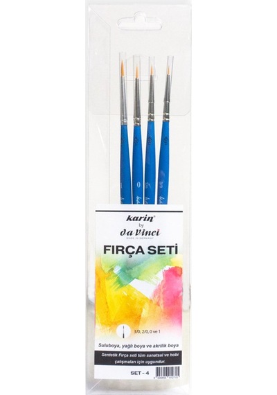 Da Vinci By Çok Amaçlı Nail Art, Detay, Tezhip, Minyatür Suluboya Guaj Boya Fırça Seti No: 4