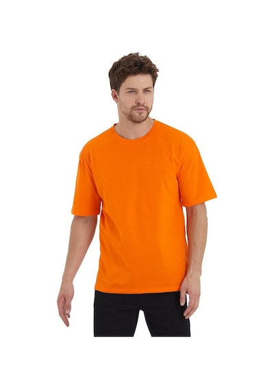 Erkek Basic Oversize Bisiklet Yaka %100 Pamuk Kısa Kol T-Shirt