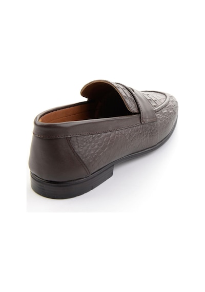 Kahve Hakiki Deri Erkek Loafer Ayakkabı E01594004103 Kahve