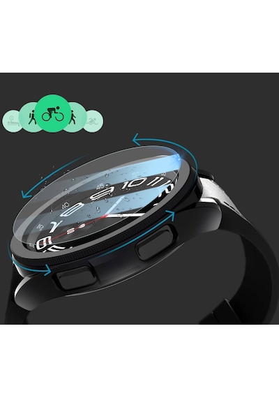 Samsung Galaxy Uyumlu Watch 6 Classic 47mm Sert Kasa Ve Ekran Koruyuculu Rakamsız Gard 29