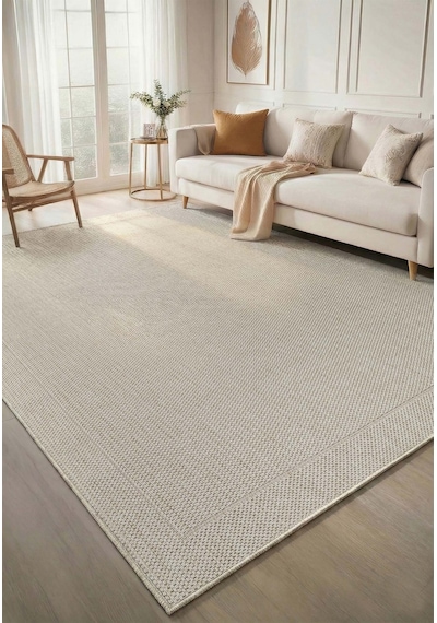 Minimalist Krem Beyaz Sisal Halı - Fm02w