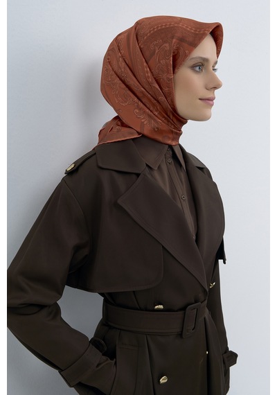 Armine Saf İpek Sura Eşarp-2026 İlkbahar-yaz- 953700d Kiremit