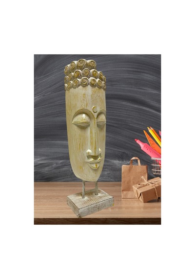 Ahşap Dekoratif Büyük Buda Mask 60cm Albızıa Wood