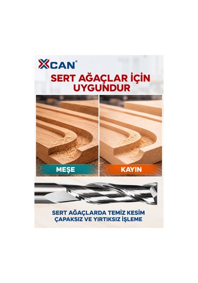6 Mm Çift Ağızlı Spiral Karbür Freze Ucu 6x12x45 Mm Cnc Ve El Frezesi İçin