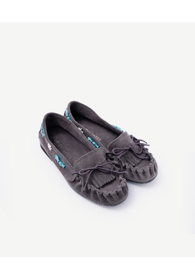 Yargıcı Aksesuar Detaylı Deri Loafer 25ykay4086x 059 Gri