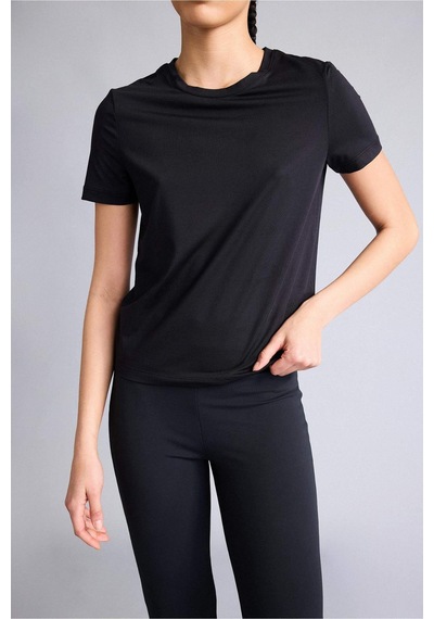 Defacto Defactofit Standart Fit Bisiklet Yaka Sporcu Basic Düz Kısa Kollu Siyah Tişört D2296ax25aubk81 SIYAH