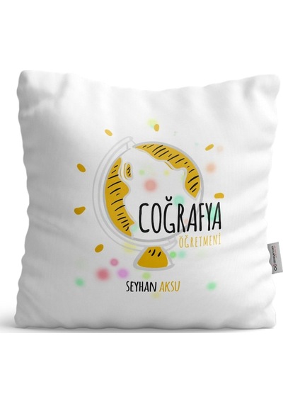 Kişiye Özel Coğrafya Öğretmeni Dekoratif Yastık - 3