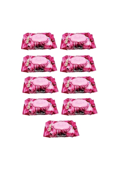 9 Paket Red Rose Islak Havlu Mendil 90 Adet Kapaklı Gül Kokulu 2'li Set