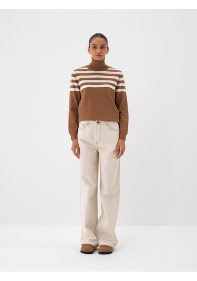 Xint Ekru Pamuk Dokulu Oversize Pantolon 201238