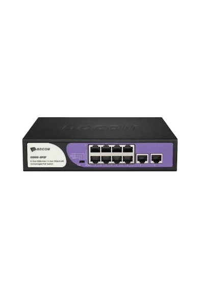 Bdcom S1000-8p2f 10 Port 10/100 8xpoe 90w 2x100 Rj45 Uplink Yönetilemez Switch