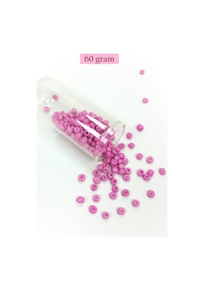 Dökme Cam Kum Boncuk Büyük Boy 6/0 4 Mm - 60 Gram - Eflatun - Bnc121