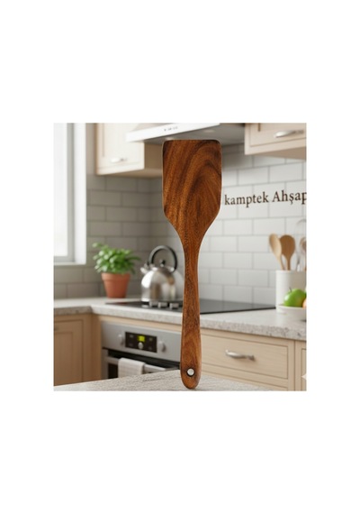 Kamptek Akasya Ahşap 3'lü Mutfak Seti Spatula Ve Kaşık Takımı