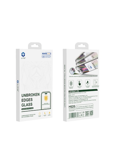 Lito D+ Ultra Silikon Kenar Clear iPhone Uyumlu 13 Pro Max/14 Plus Ekran Koruyucu