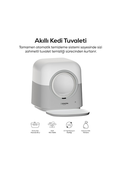Otomatik Kedi Tuvaleti 60l, 6l Atık Hazneli, Uv, Wifi, Kilo Takibi, Akıllı Kedi Tuvaleti X8621