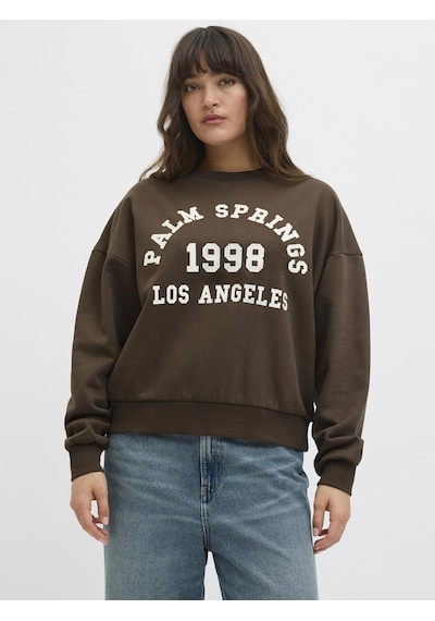 Jack & Jones Kadin Gögüs Baskili Relaxed Fit Sweatshirt - Merle - 12260608 Bracken
