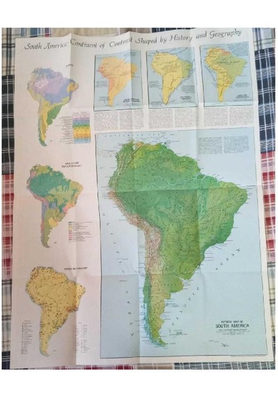 South America Produced By The Cartographic Division National Geographic Arkalı Önlü Harita Map Diğer