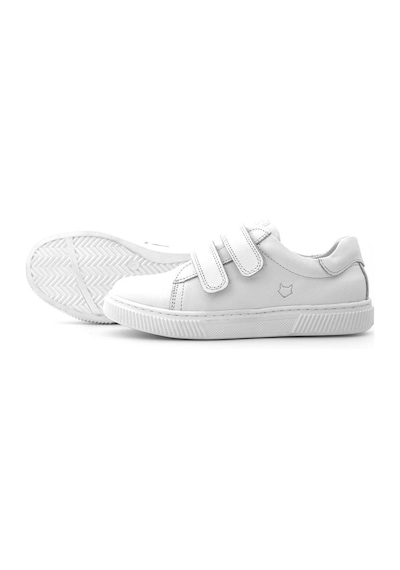 Hakiki Deri Beyaz Cırt Cırtlı Kız Çocuk Sneakers Ayakkabı Beyaz