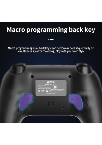 Gizala Kablosuz Oyun Kolu Gamepad Hall Effect Triggers Joystick Switch 2/pc/android/Apple Uyumlu iOS Siyah
