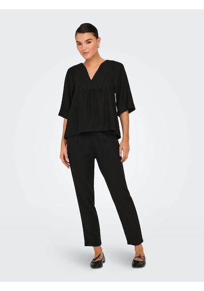 Only Onlcaro-poptrash Easy Linen Kadın Pantolon 15278710 Siyah