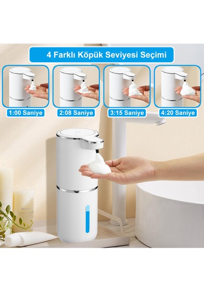 Greentech Sensörlü Usb Şarjlı Köpük Sabunluk / Gt-sd03 Beyaz
