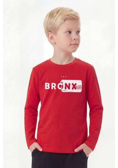 Fyk Kids Yuvarlak Yaka Uzun Kollu Baskı Detaylı Erkek Çocuk Sweatshirt Kırmızı
