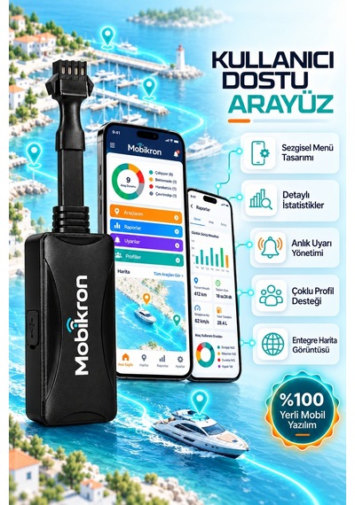 Mk-204-1 Sesli Bildirimli Tekne & Yat Takip Sistemi - 12 Ay Hatlı + Server Dahil Gps 2026 Seri