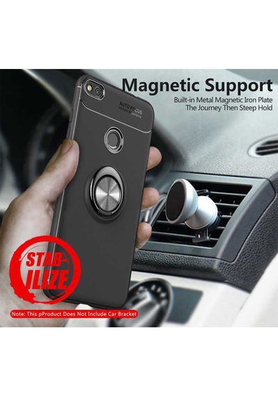 Huawei P9 Lite 2017 Kilif Yüzüklü Tam Korumali Silikon Kapak 418748050