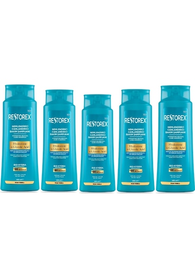 Hydra Nemlendirici Canlandırıcı Bakım Şampuanı 5x500 Ml - Hyaluronik Asit, Glikoik Asit Kuru