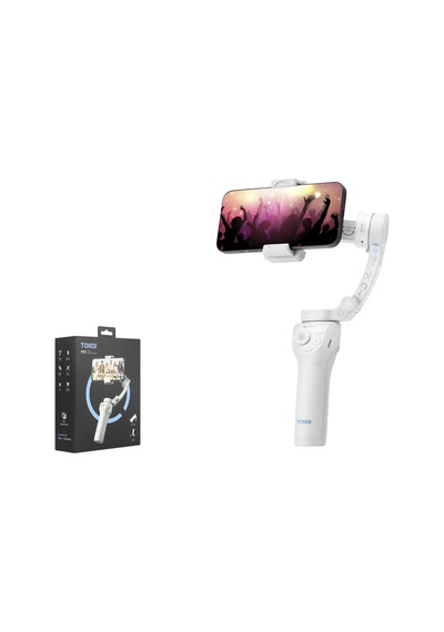 Hadron M01 3 Eksenli Gimbal Selfie Çubuğu Aı Takipli Işıklı Bluetooth Tripod Beyaz