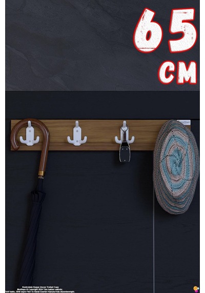 Arı 12 Kancalı Hol Askısı 3'lü Set 61,4x9,6 Cm - Şık Tasarım, Çok Amaçlı Düzenleyici Ve Yer Tasarrufu Kahverengi