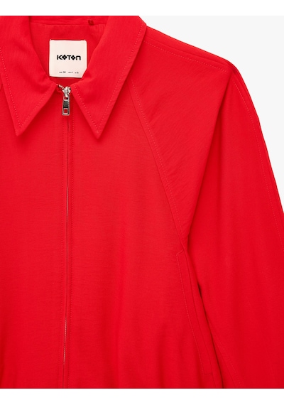 Koton Kruvaze Yaka Balon Kollu Fermuarlı Viskon Oversize Bomber Ceket Kırmızı 7wak50021pw Koton Kruvaze Yaka Balon Kollu Fermuarlı Viskon Oversize Bomber Ceket Kırmızı 7wak50021pw