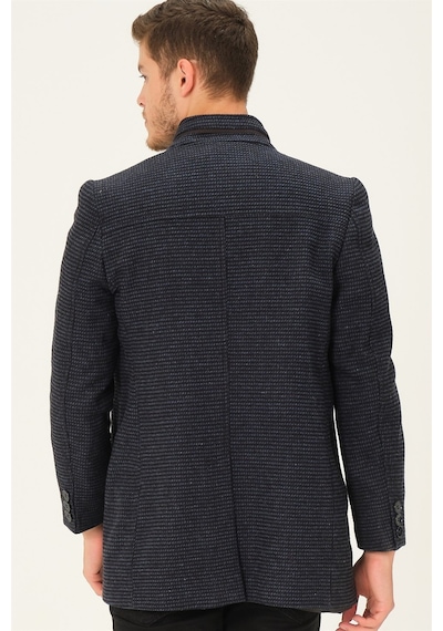 Plt8369 Dewberry Palto - Siyah - Lacivert-Siyah-Lacivert Lacivert - Siyah
