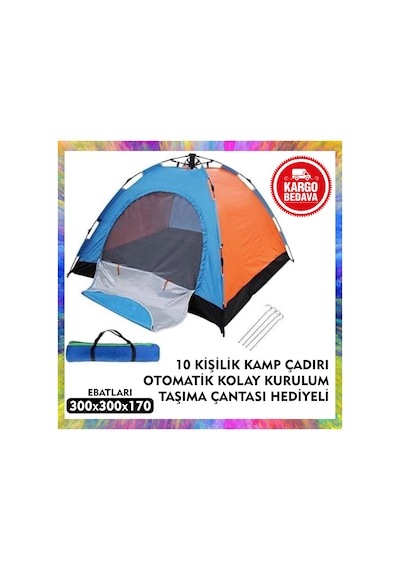 Kamp Çadırı 10 Kişilik Otomatik Çadır Kamp Çadırı Çok Renkli