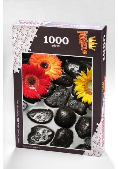 King Of Puzzle Bahçe Çiçek Serisi Zen Taşları Ve Çiçekler 1000 Parça