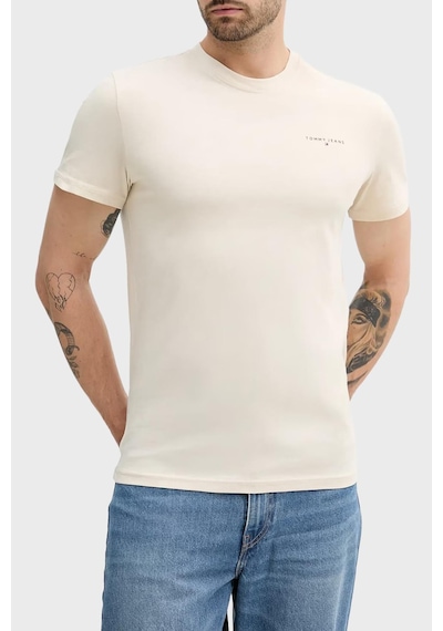 Tommy Hilfiger Tjm Slım Lınear Chest Tee Ext Erkek Bej T-shirt - Dm0dm21780-12271 Bej