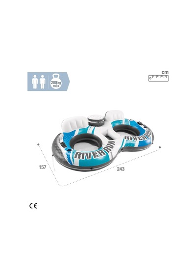 Intex 56827 River Run Çift Taraflı Mavi Fileli Koltuk 243 Cm, Su