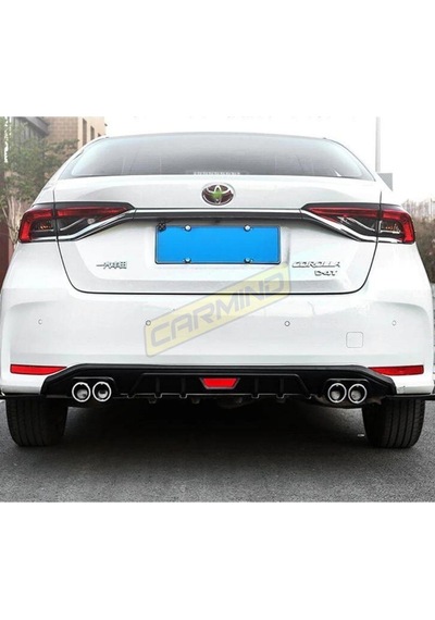 Carmind Toyota Corolla Uyumlu Uyumlu Arka Tampon Difüzörü Piano Black 2019-2021