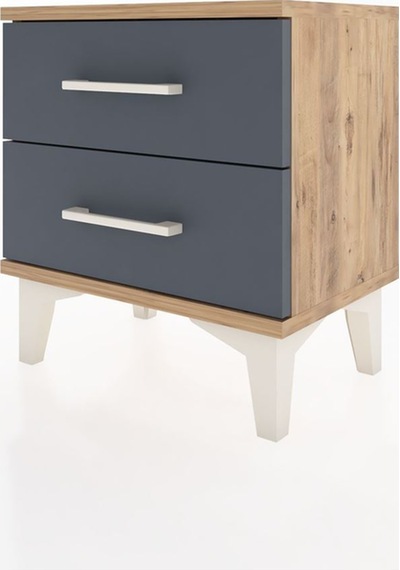 Arges Komodin 2 Çekmeceli 44x30x48 Çam-antrasit Atlas Çam