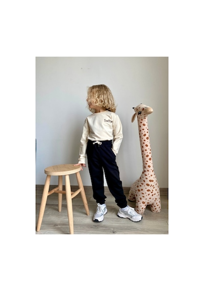 Heyadventure Erkek / Kız Çocuk Cepli Jogger Eşofman Altı Paçası Lastikli Siyah Siyah