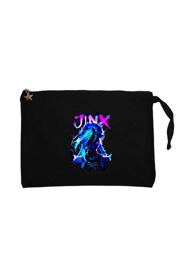 Jinx Siyah Clutch Astarlı Cüzdan / El Çantası