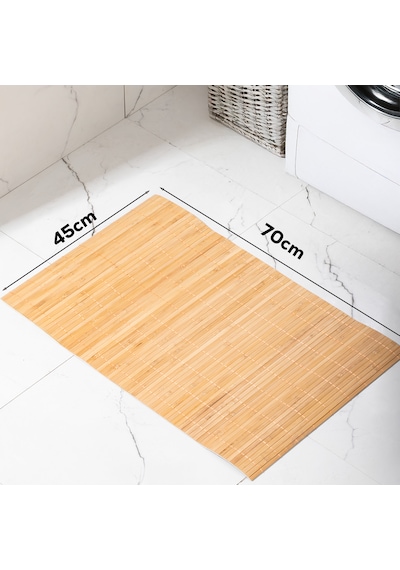 Porsima Pbt-374 Ahşap Bambu Kaymaz Banyo Matı Paspas 45x70cm