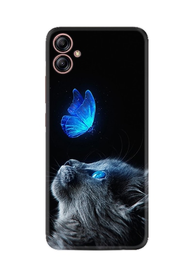 Samsung Samsung Galaxy Uyumlu A04e Kılıf Resimli Desenli Silikon Platinium Series Butterfly Cat 1891