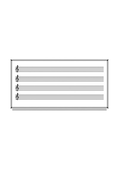 120X140 Müzik Çizgili Beyaz Laminat Yazı Tahtası