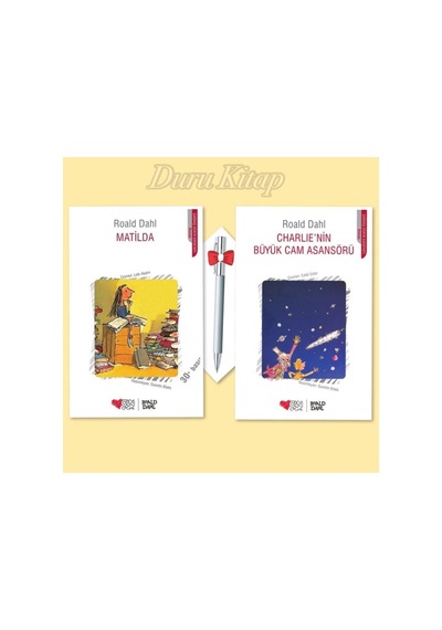 Charlie'nin Büyük Cam Asansörü - Matilda, Roald Dahl 2 Kitap , Caprice B112 Kalem Hediye