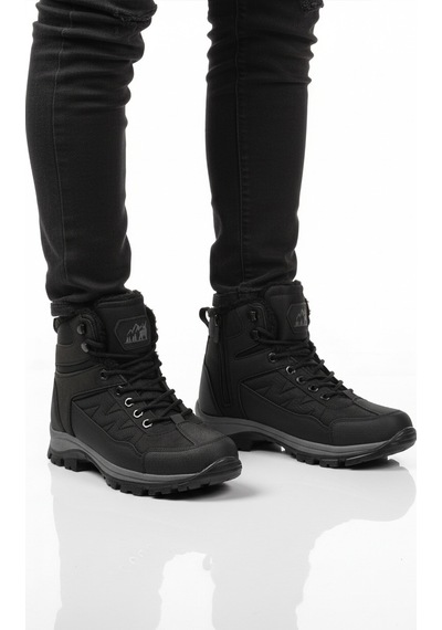 Siyah İçi Kürklü Soğuğa Dirençli Kaymaz Taban Unisex Outdoor Bot 980 G Siyah