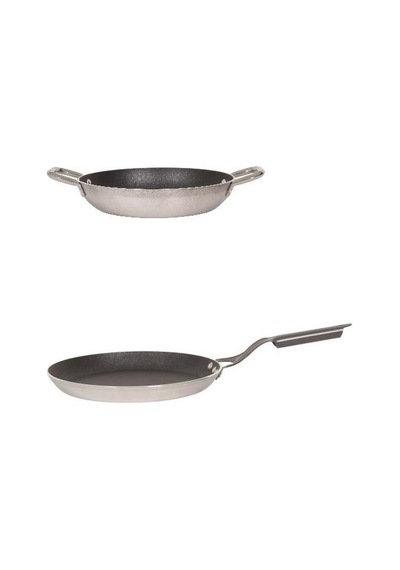 Mehtap Chefline İndüksiyon Tabanlı 26 Cm Krep Tava Ve 22 Cm Sahan Seti Gri