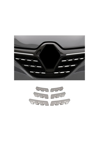 Renault Clio 5 Uyumlu 2019 Ve Üzeri Krom Ön Panjur 6 Parça Paslanmaz  Çelik